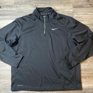 Nike Therma-Fit Mens Black 1/4 Zip Thermal Fleece Pullover, size XL
